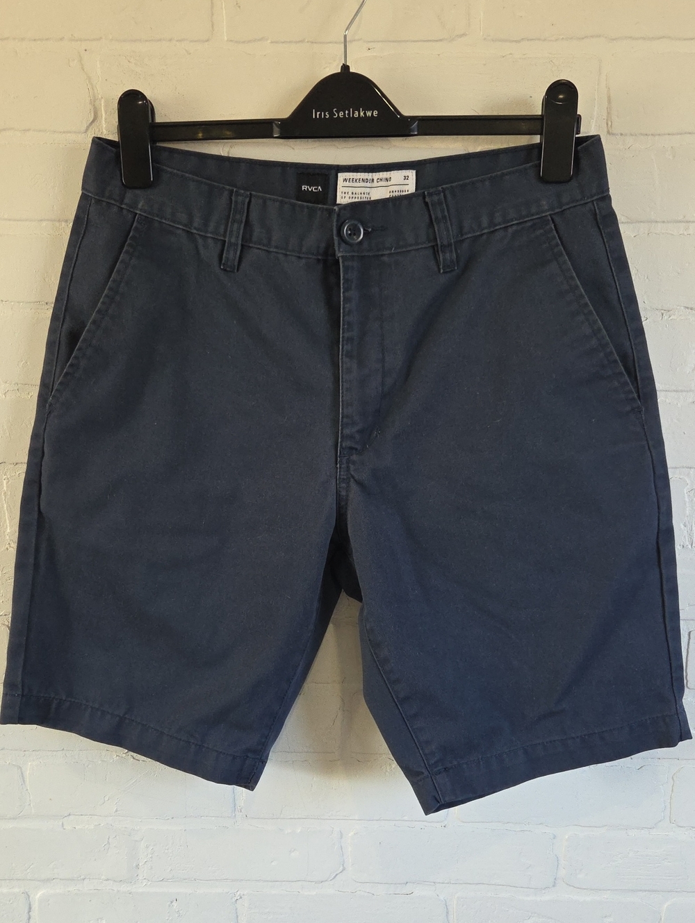 RVCA Navy Flat Front Men's Shorts